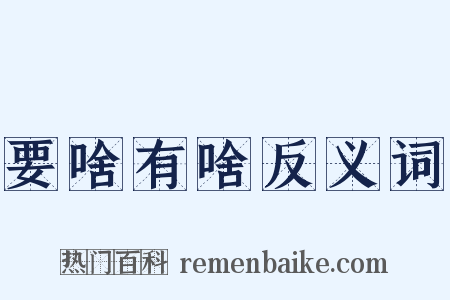要啥有啥反义词是什么意思的图片